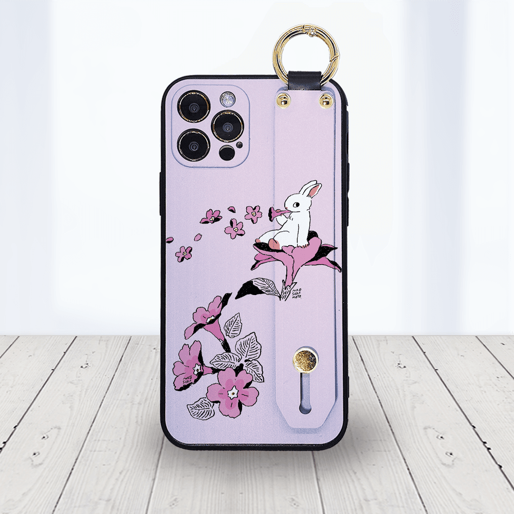 ★ほぼ全機種対応 ベルト付きソフトケース★坂本奈緒 ★「誰かの花」うさぎB