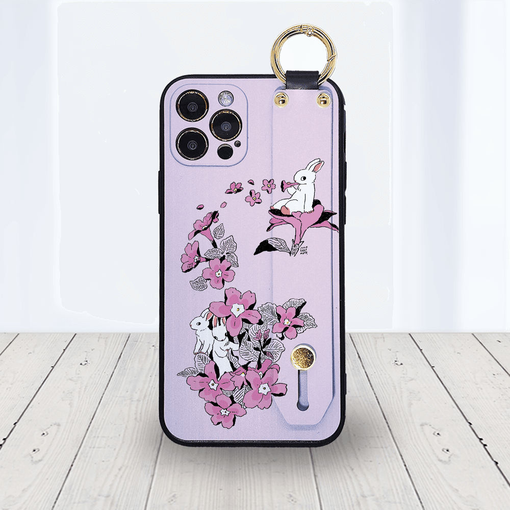 ★ほぼ全機種対応 ベルト付きソフトケース★坂本奈緒 ★「誰かの花」うさぎAB