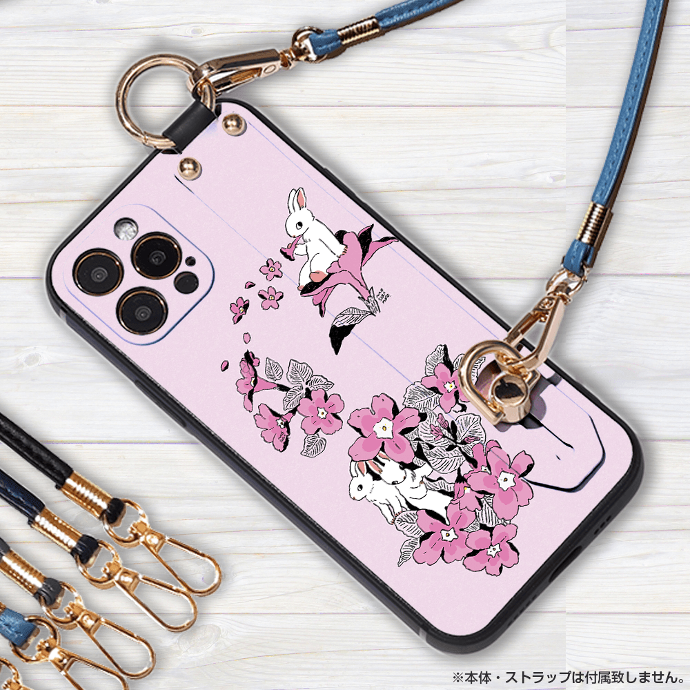 ★ほぼ全機種対応 ベルト付きソフトケース★坂本奈緒 ★「誰かの花」うさぎAB | 2枚目