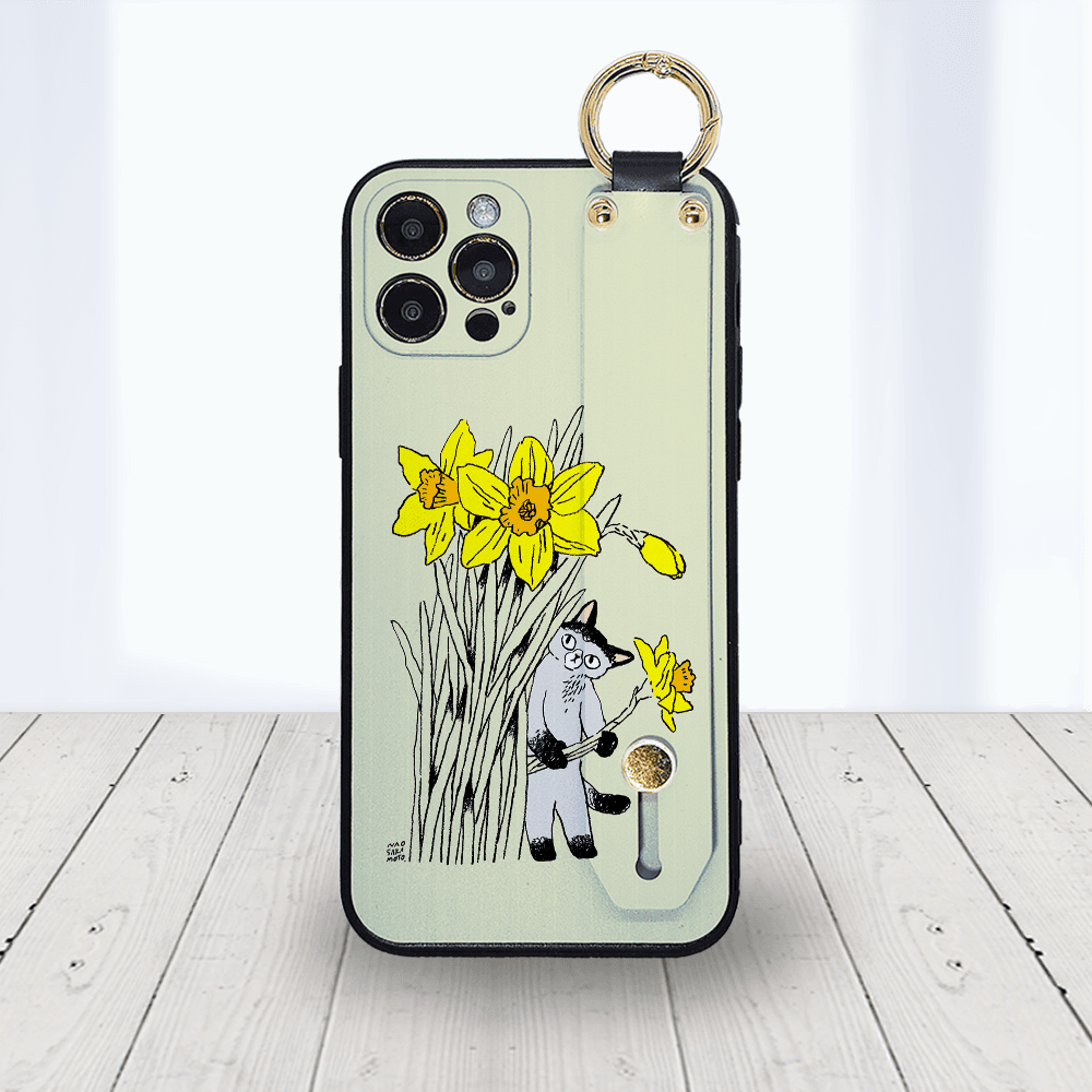 ★ほぼ全機種対応 ベルト付きソフトケース★坂本奈緒 ★「誰かの花」ねこA