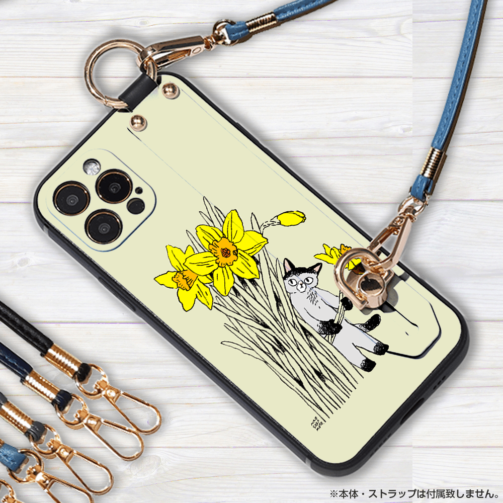 ★ほぼ全機種対応 ベルト付きソフトケース★坂本奈緒 ★「誰かの花」ねこA | 4枚目