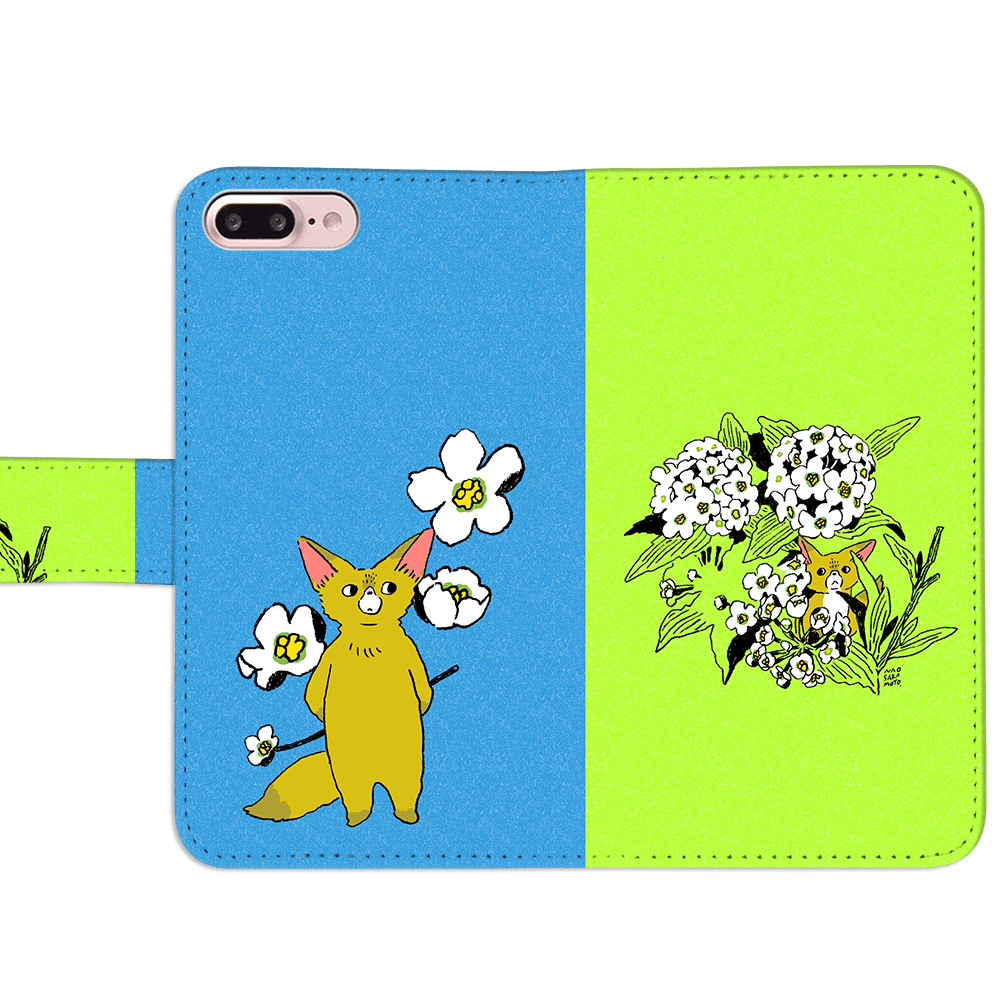 Android 他 iPhone 対応 フラップあり手帳型ケース ★坂本奈緒 ★「誰かの花」フェネックAB | 4枚目