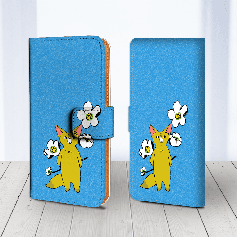 Android 他 iPhone 対応 フラップあり手帳型ケース ★坂本奈緒 ★「誰かの花」フェネックB