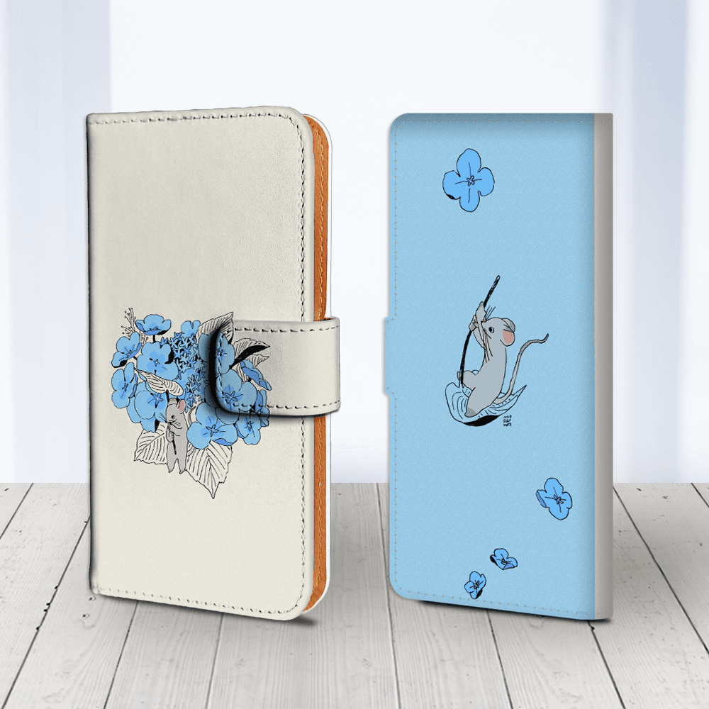 Android 他 iPhone 対応 フラップあり手帳型ケース ★坂本奈緒 ★「誰かの花」ねずみAB