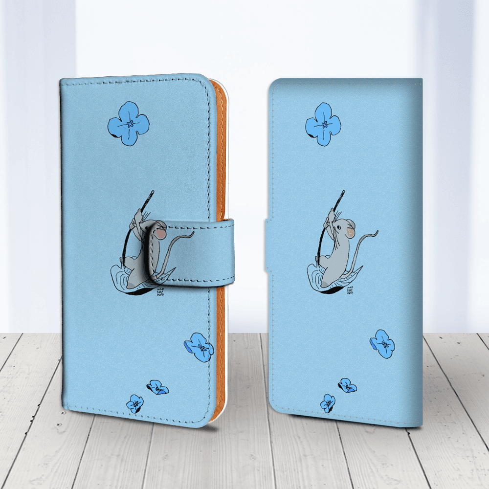 Android 他 iPhone 対応 フラップあり手帳型ケース ★坂本奈緒 ★「誰かの花」ねずみB