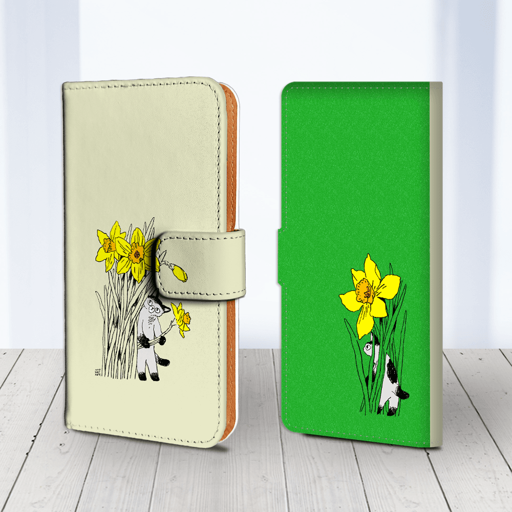 Android 他 iPhone 対応 フラップあり手帳型ケース ★坂本奈緒 ★「誰かの花」ねこAB