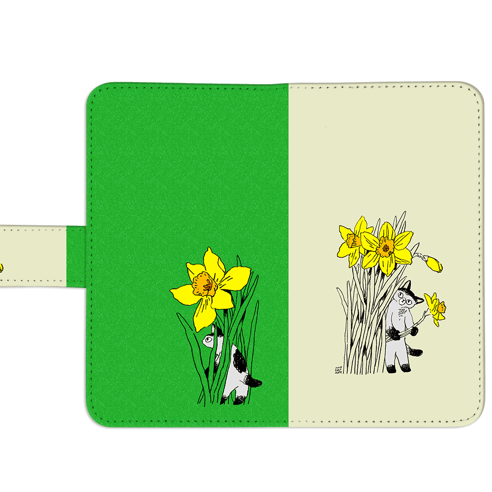 Android 他 iPhone 対応 フラップあり手帳型ケース ★坂本奈緒 ★「誰かの花」ねこAB | 4枚目