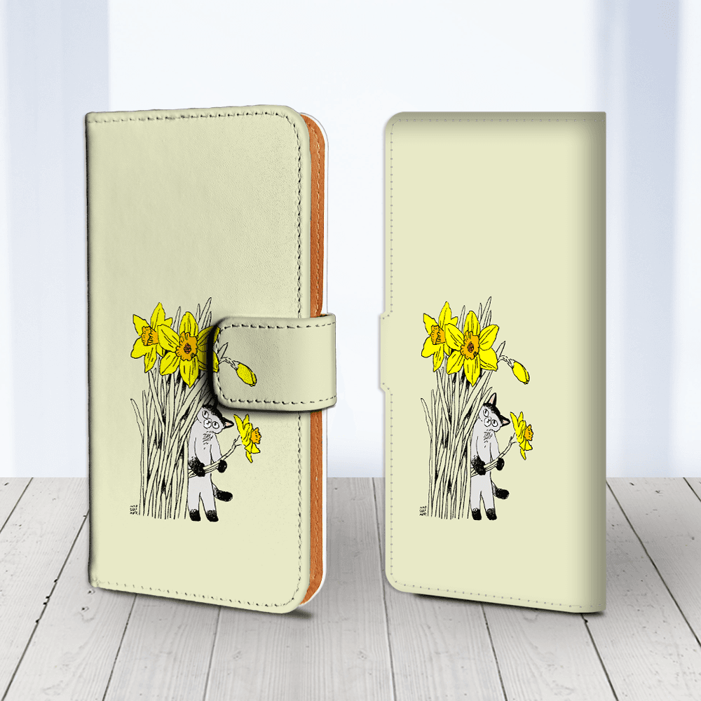 Android 他 iPhone 対応 フラップあり手帳型ケース ★坂本奈緒 ★「誰かの花」ねこA