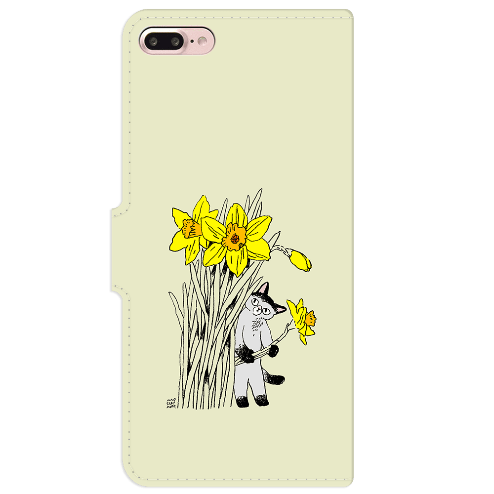 Android 他 iPhone 対応 フラップあり手帳型ケース ★坂本奈緒 ★「誰かの花」ねこA | 3枚目