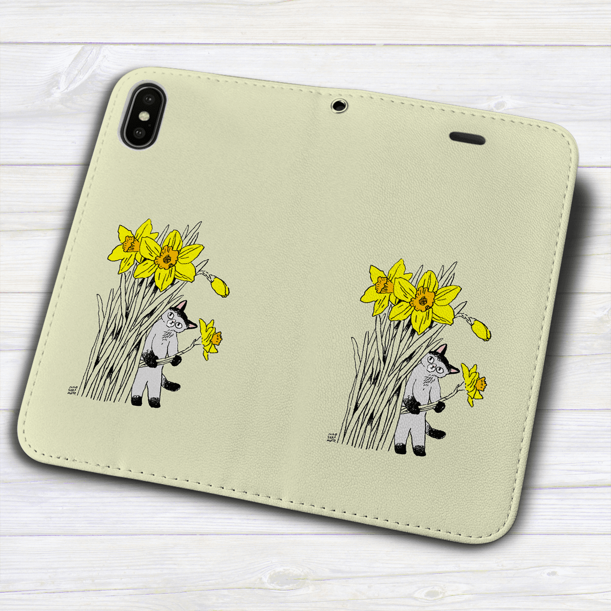 iPhone フラップ無し手帳型ケース  ★坂本奈緒 ★「誰かの花」ねこA | 6枚目
