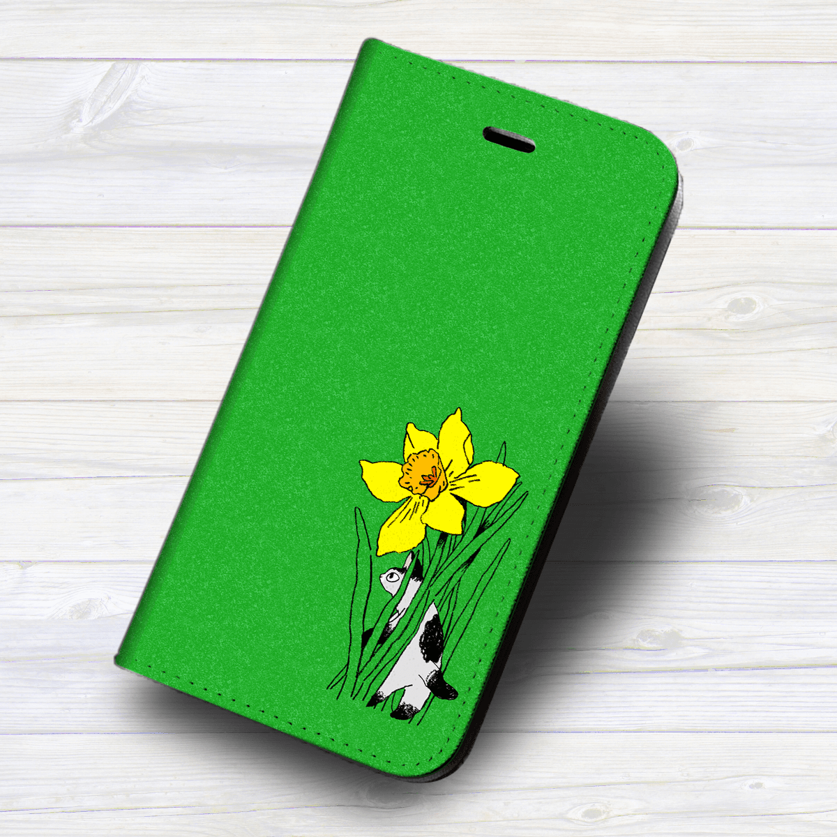 iPhone フラップ無し手帳型ケース  ★坂本奈緒 ★「誰かの花」ねこB