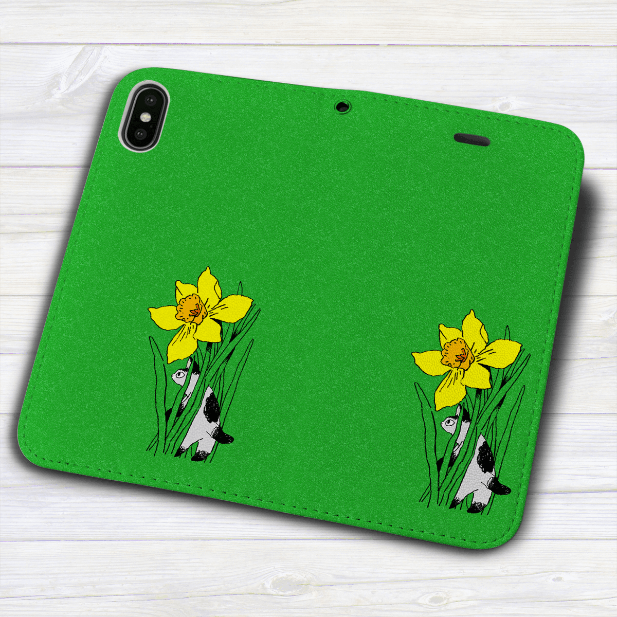 iPhone フラップ無し手帳型ケース  ★坂本奈緒 ★「誰かの花」ねこB | 5枚目