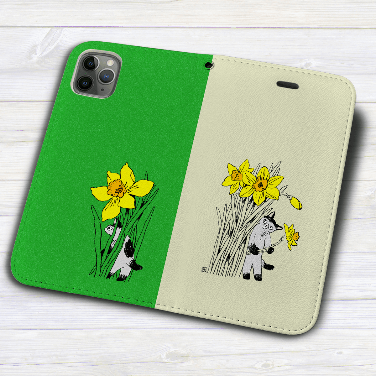 iPhone フラップ無し手帳型ケース  ★坂本奈緒 ★「誰かの花」ねこAB