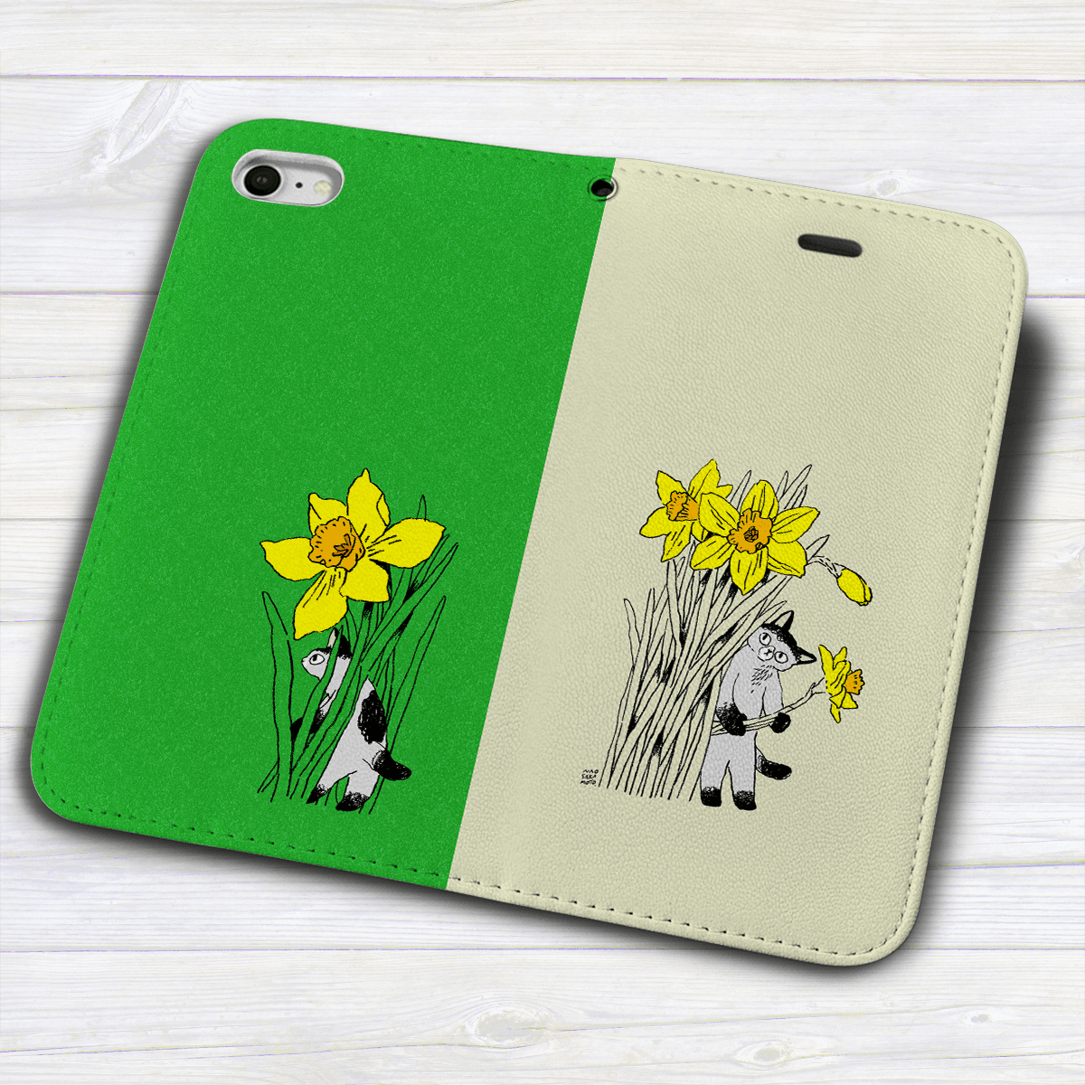 iPhone フラップ無し手帳型ケース  ★坂本奈緒 ★「誰かの花」ねこAB | 5枚目