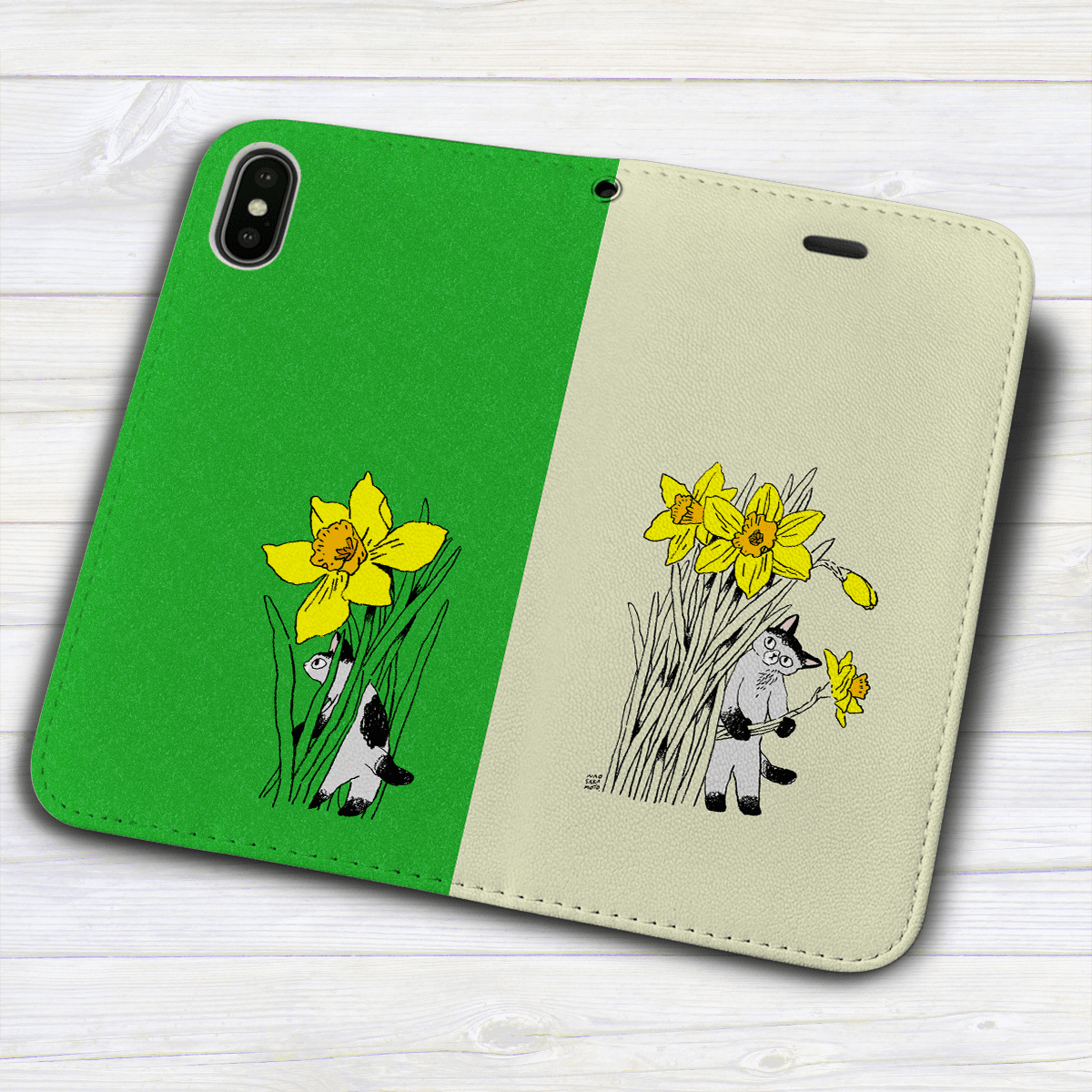 iPhone フラップ無し手帳型ケース  ★坂本奈緒 ★「誰かの花」ねこAB | 6枚目