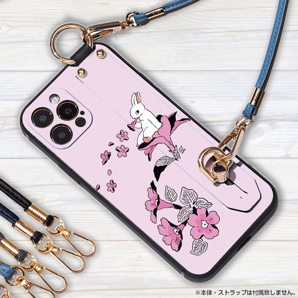 ★ほぼ全機種対応 ベルト付きソフトケース★坂本奈緒 ★「誰かの花」うさぎB | 2枚目