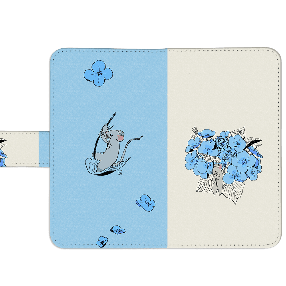 Android 他 iPhone 対応 フラップあり手帳型ケース ★坂本奈緒 ★「誰かの花」ねずみAB | 4枚目